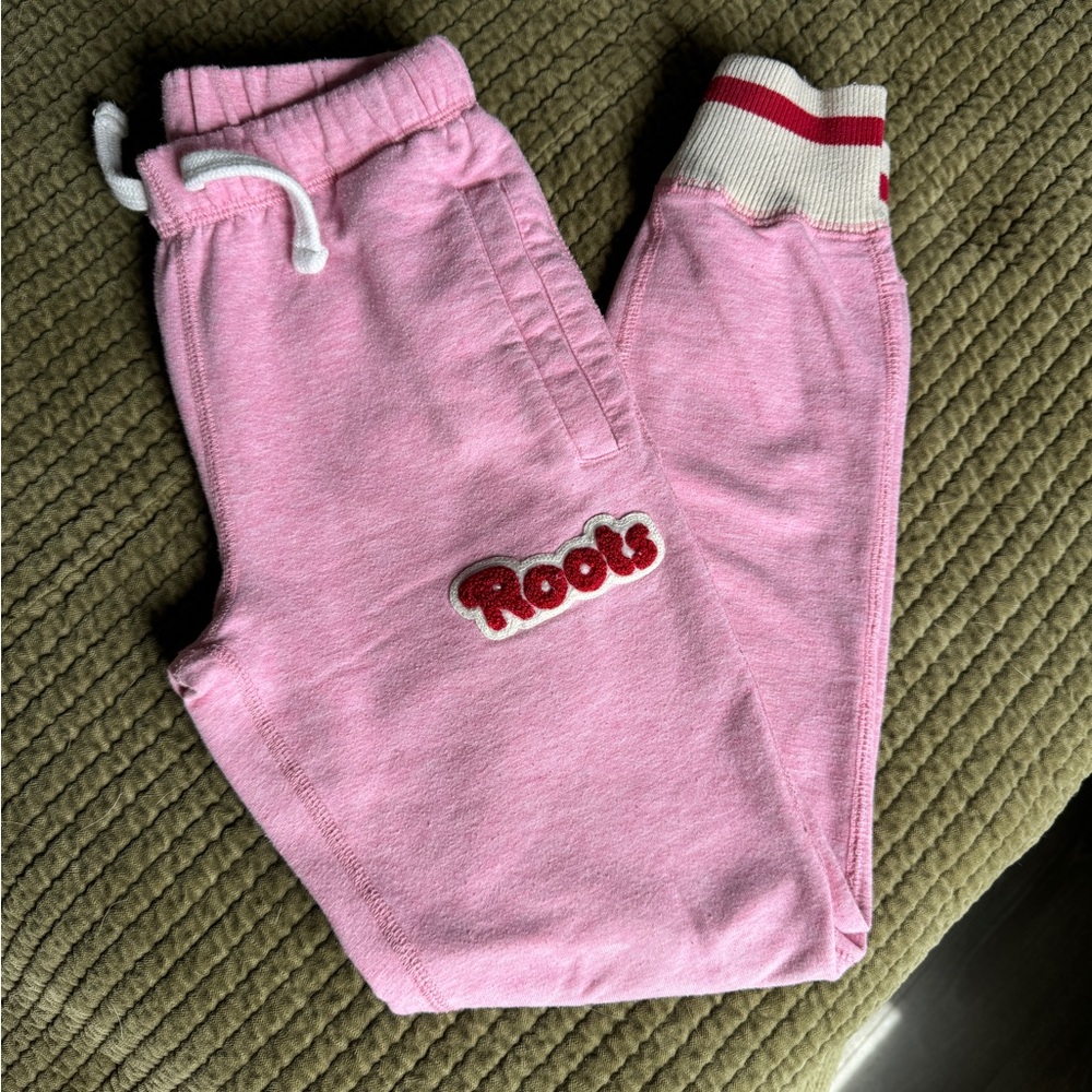 Roots Pink Joggers with Ribbed Cuffs